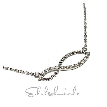 Edelschmiede925 Collier Collier 925 Silber Unendlichkeit Symbol mit Zirkonia 42 / 45 cm