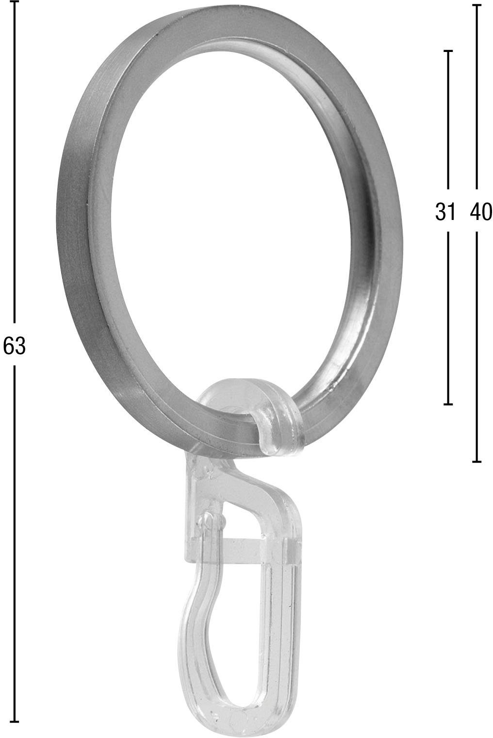 Gardinenring GARESA, für Haken, Montage einfache bis 20mm, Durchmesser Flachring (20-St), mit