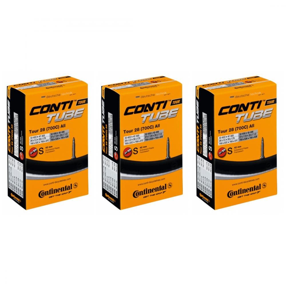Fahrradschlauch Continental 3x Schlauch Conti Tour 28 all 27/28x1 1/4-1.75