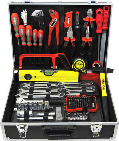 FAMEX Werkzeugset 755-58 Werkzeugkoffer gefüllt mit Werkzeug, (Werkzeug Satz, 164-St), für Arbeiten rund ums Haus