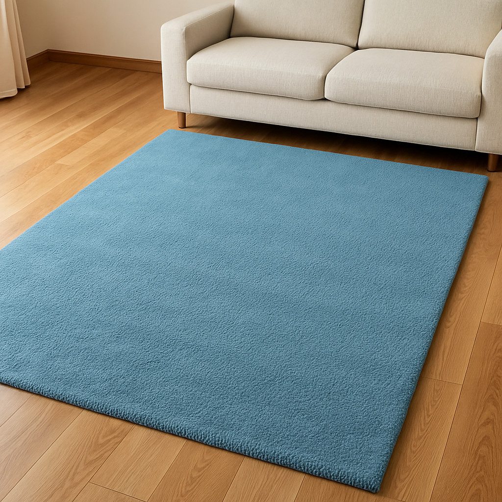 TaCa Home Teppich Supersoft Kurzflor-Teppich Uni, rechteckig, Höhe: 14 mm, Wohnzimmer Schlafzimmer Esszimmer, new hellblau - 50 x 80 cm