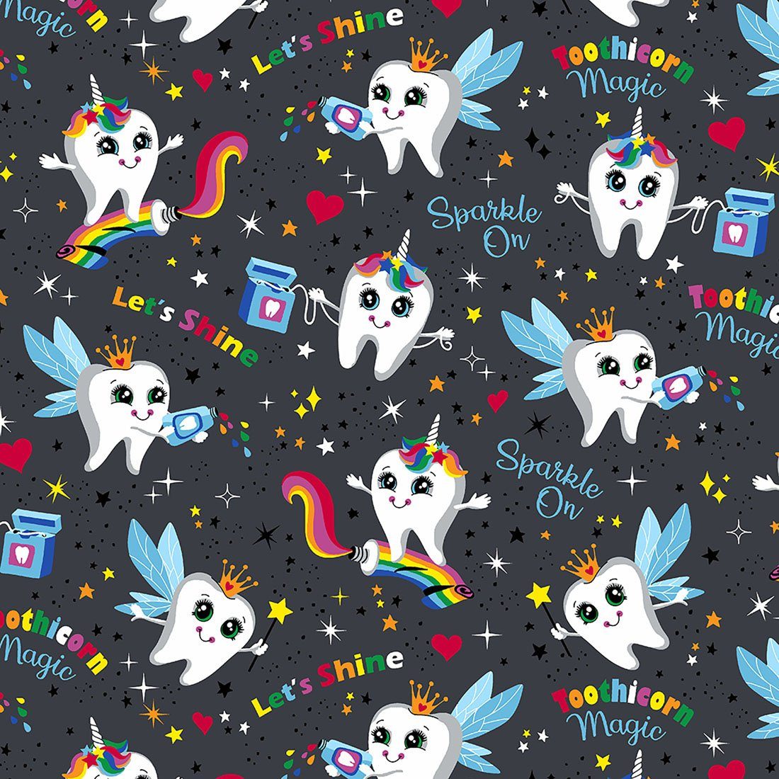 Funktionsbluse Bunt bedruckter Damen Kasack "Toothicorn Magic"