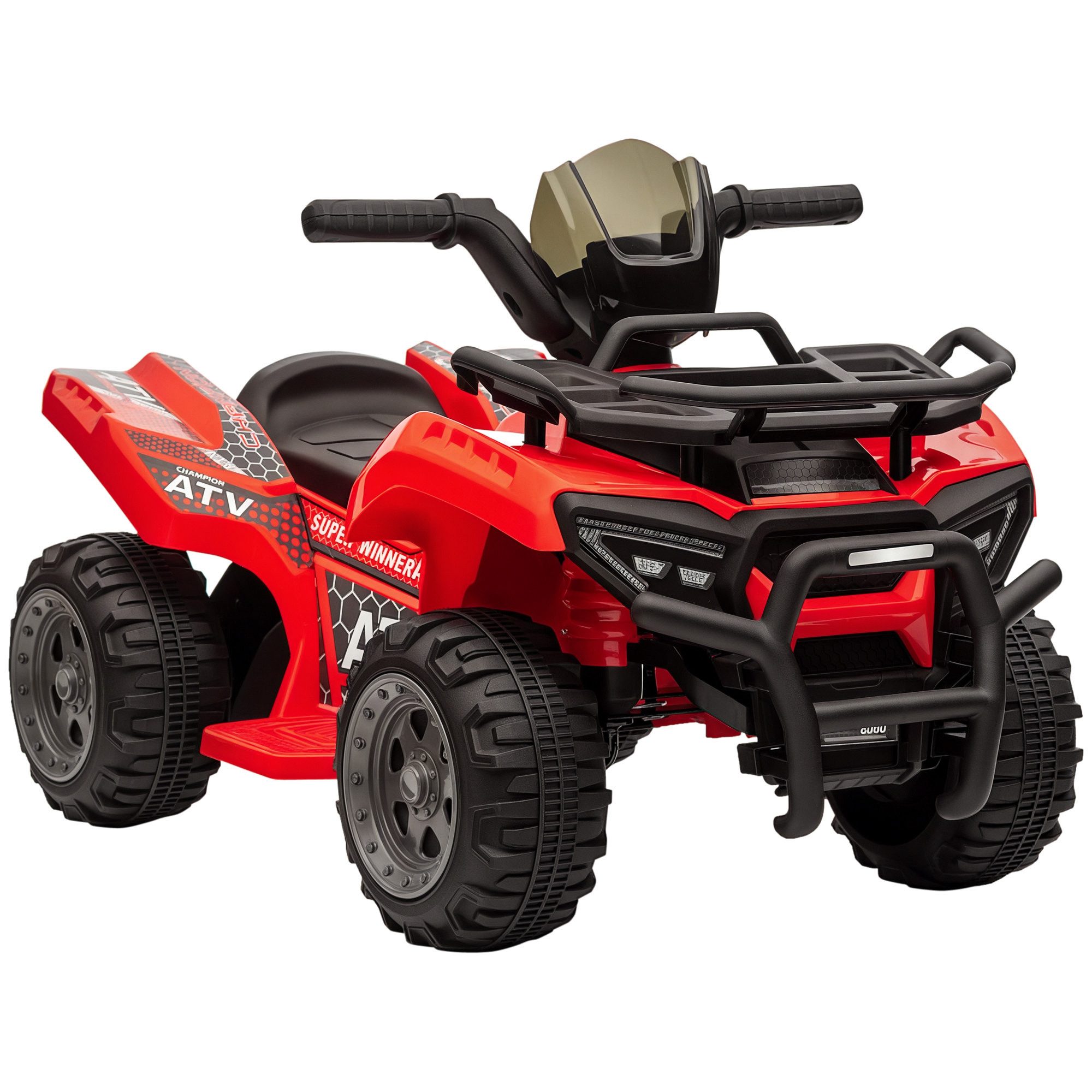 HOMCOM Elektro-Kinderquad Kinder Quad Elektro 6V mit Vorwärtsfunktion, Musik, Belastbarkeit 25 kg, (1-tlg), für Kinder, Rot