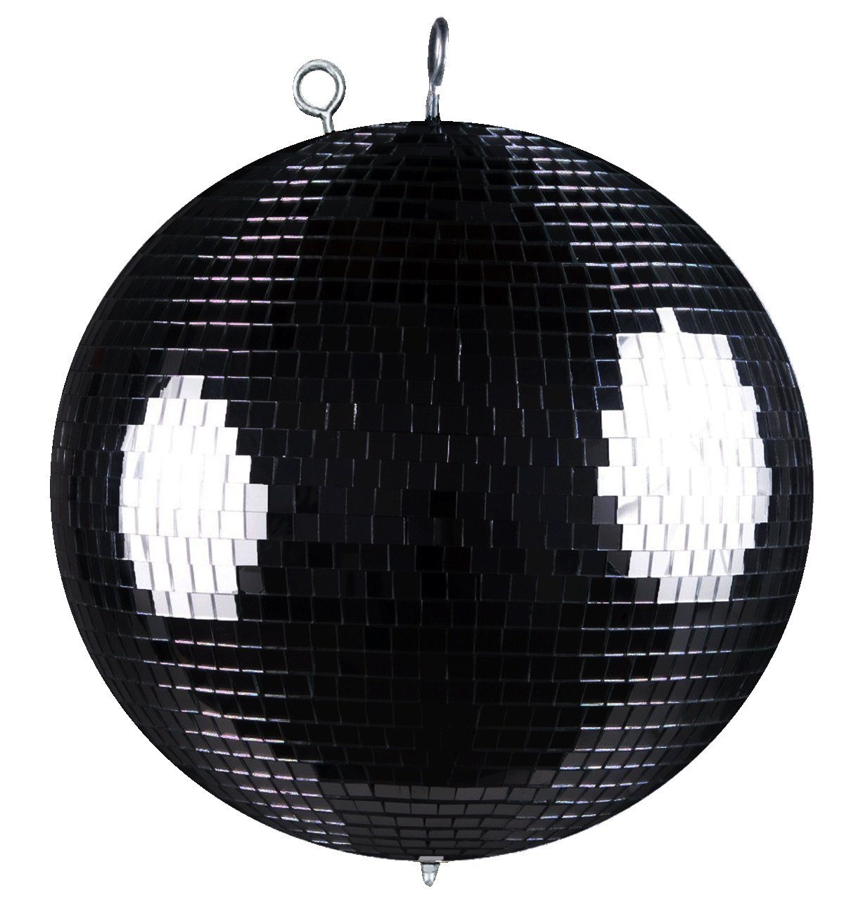 Lavalampen Spiegelkugel mit Sicherheitsöse 30cm schwarz // Discokugel - Mirrorbal