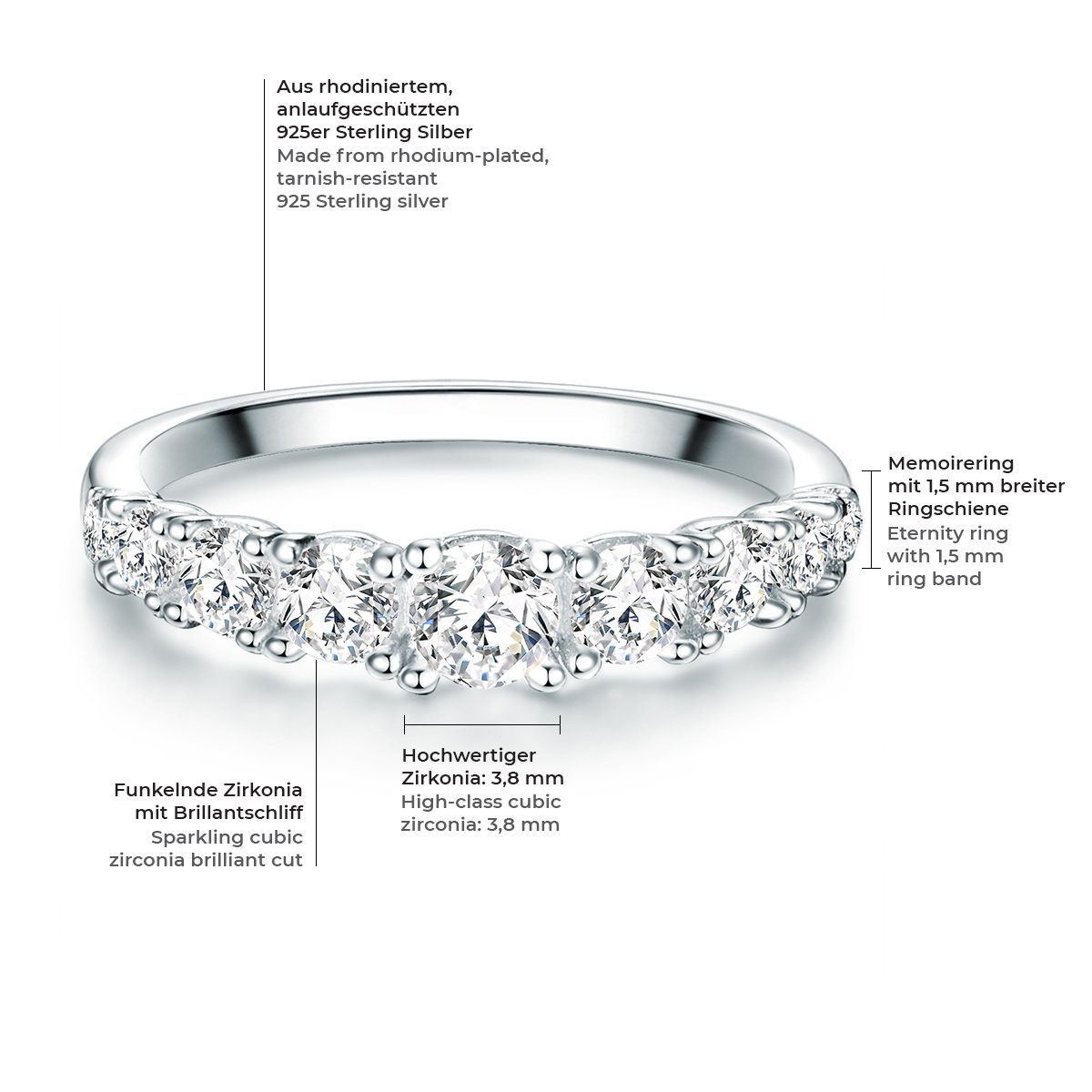 Trilani Silberring Silberring aus 925 Sterling günstig online kaufen