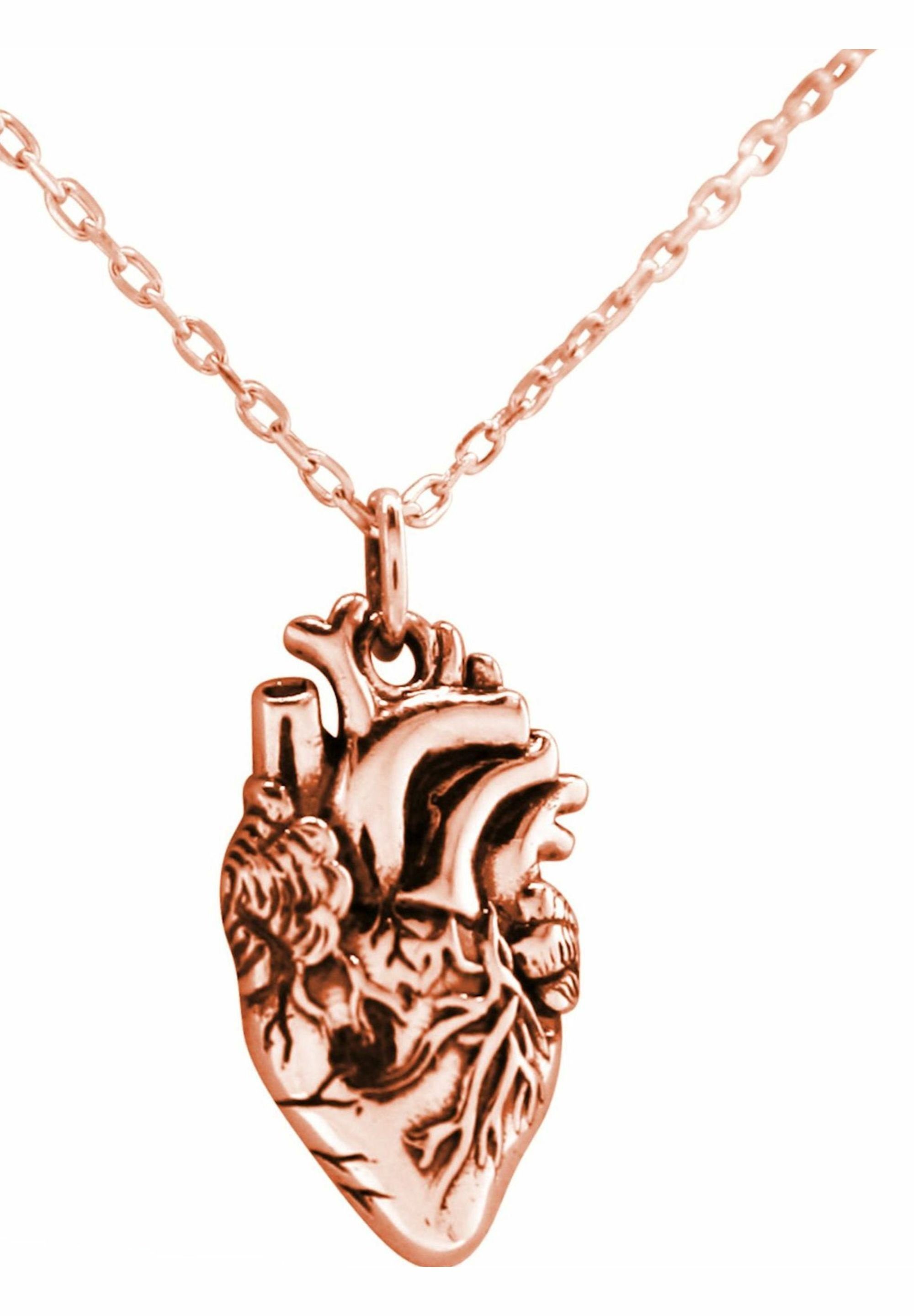 coloured rose Kette Gemshine Anhänger Herz mit gold Anatomisches