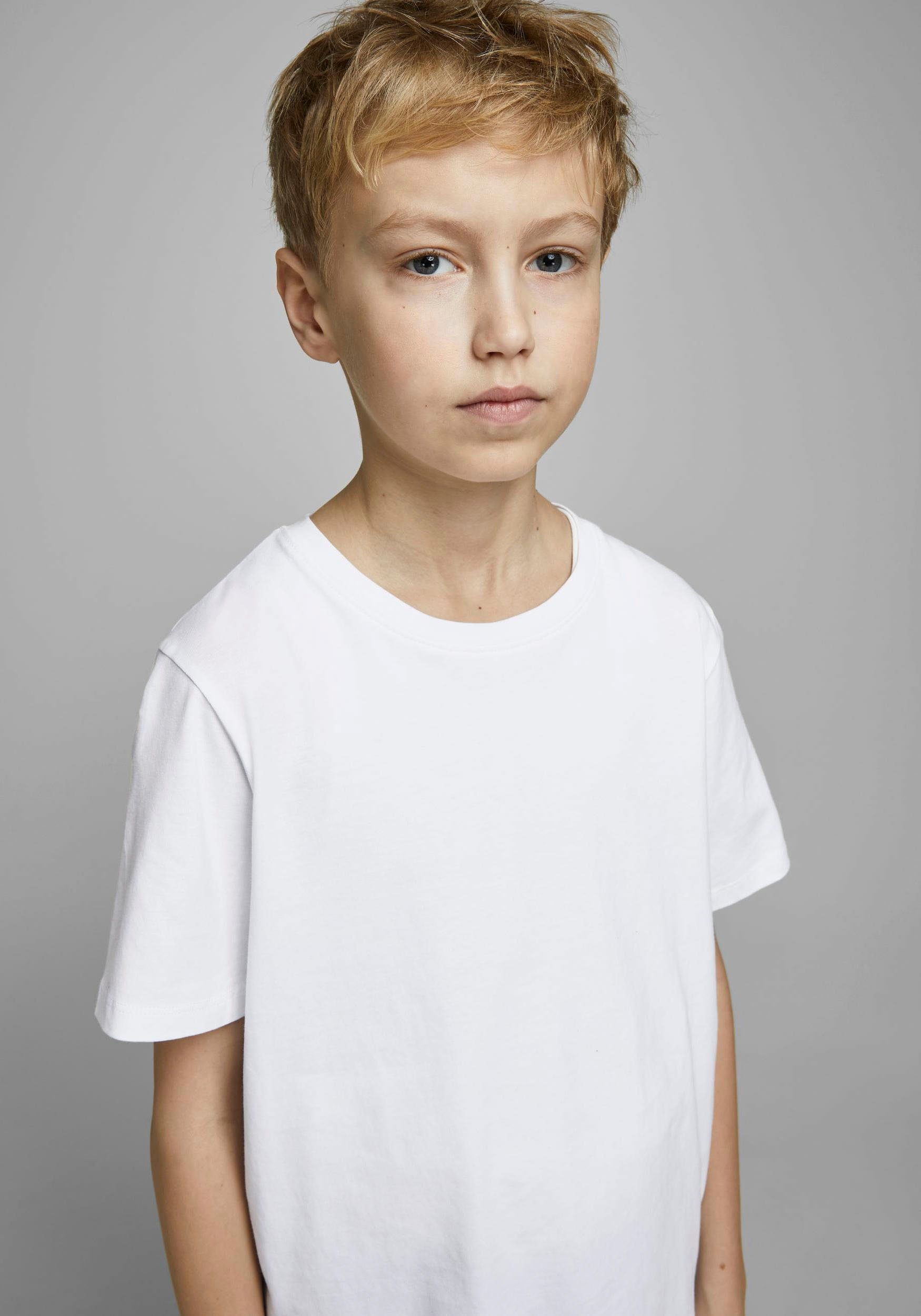 SS BASIC Junior JJEORGANIC TEE Jones white T-Shirt & Jack