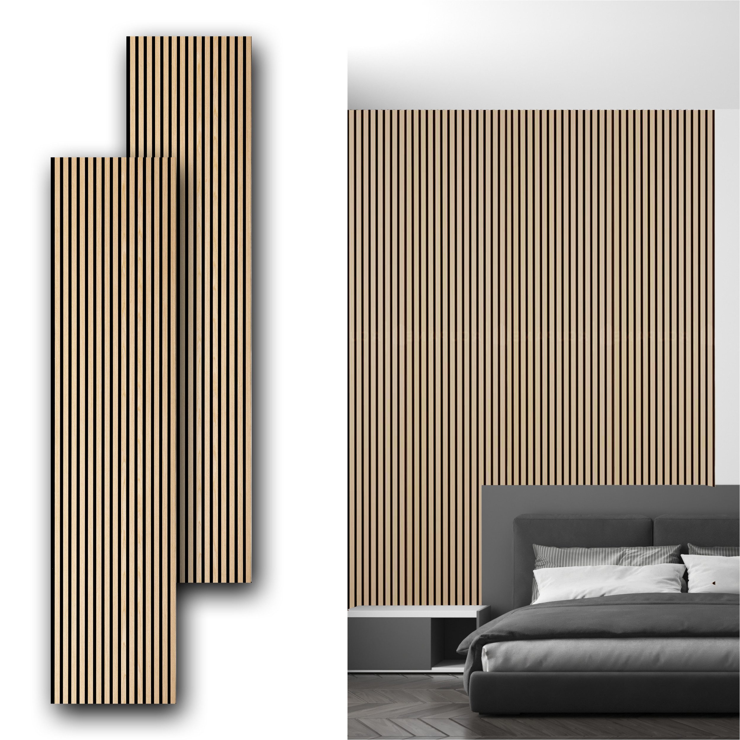 SONIDO Wandpaneel Sparset XXL Premium Akustikpaneele mit Eiche Echtholzoberfläche, BxL: 56,00x244,00 cm, 1,36 qm, (Sparset mit 2, 3 oder 4 Paneelen, 2-tlg., Ver – Bild 3 von 5