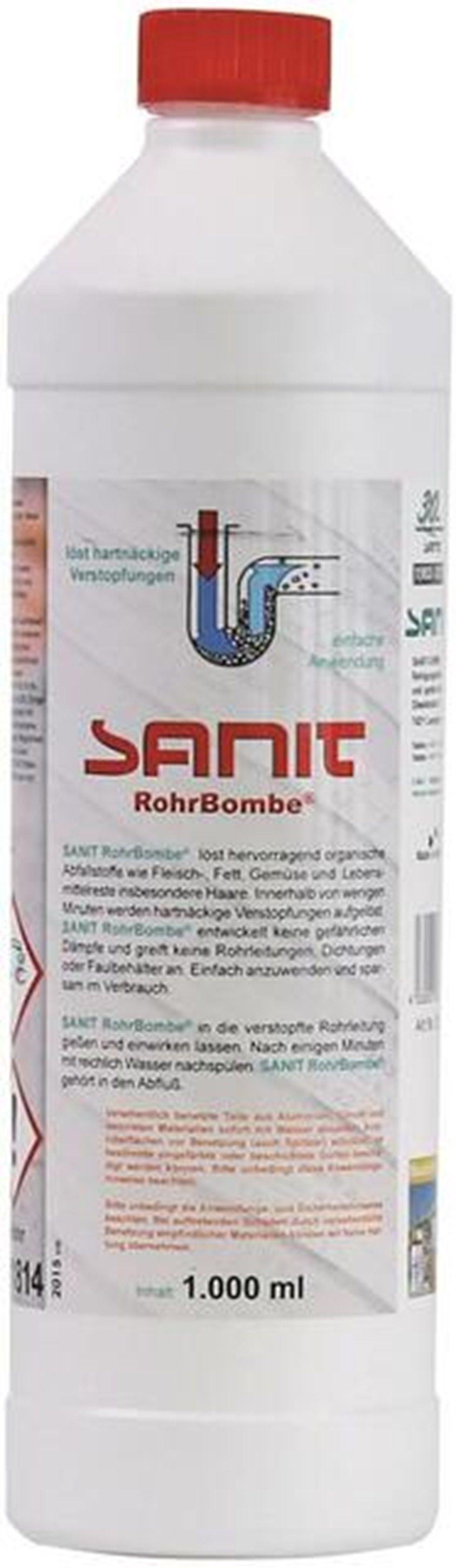 Sanit Chemie Comfort RohrBombe 1000ml Flasche 3066 Rohrreiniger