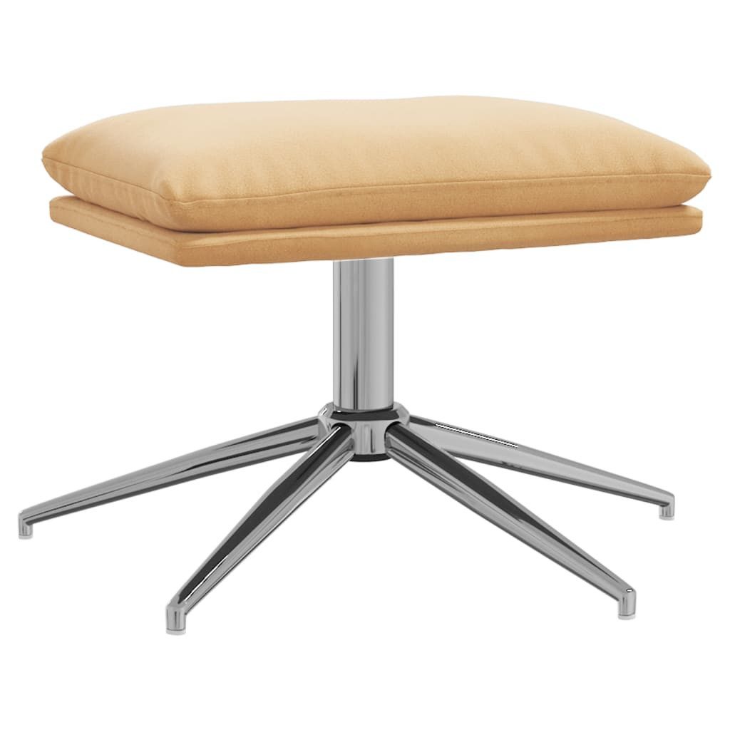 Polsterhocker Fußhocker Creme 60x60x35 cm Mikrofasergewebe