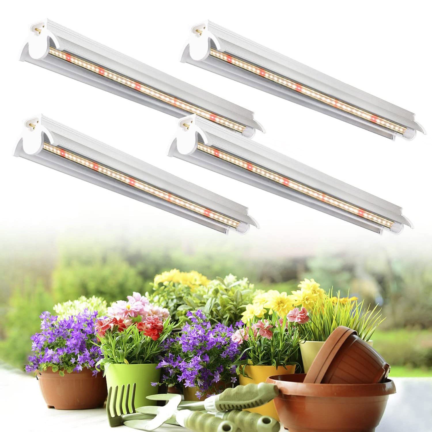 Rosnek Pflanzenlampe 2/4Stück*10W, 5000k Vollspektrum, anschließbar, günstig online kaufen