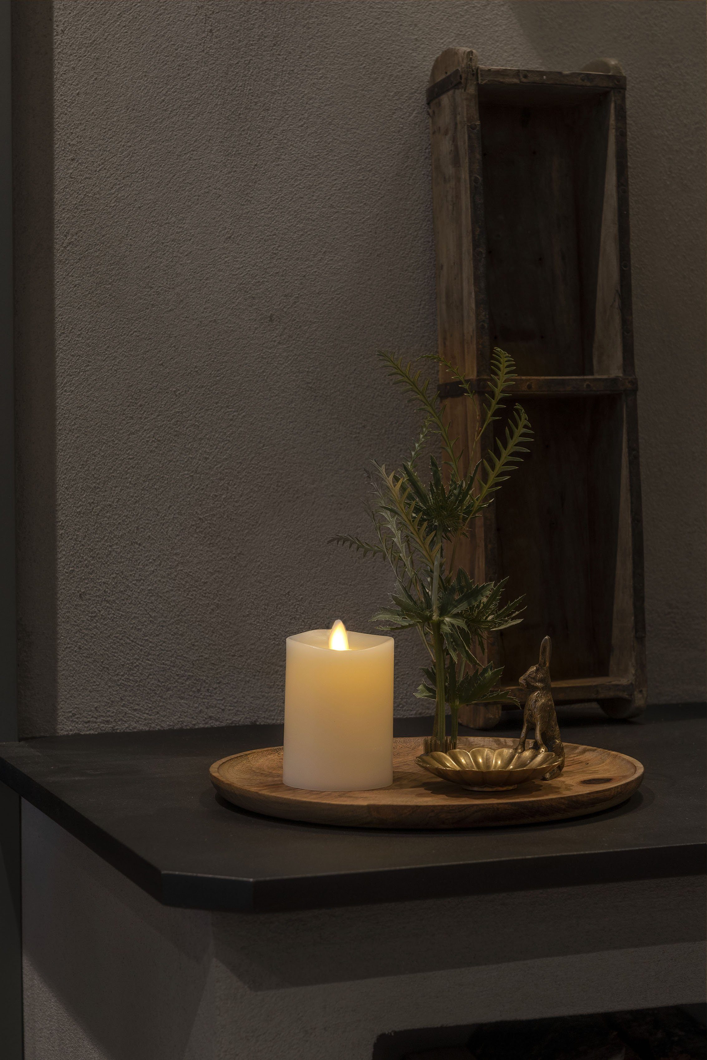 KONSTSMIDE LED-Kerze (1-tlg), LED Echtwachskerze cremeweiß, günstig online kaufen