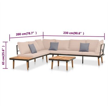 DOTMALL Gartenlounge-Set 4-tlg. Garten-Lounge-Set,mit Kissen Massivholz,Garten-Sofa