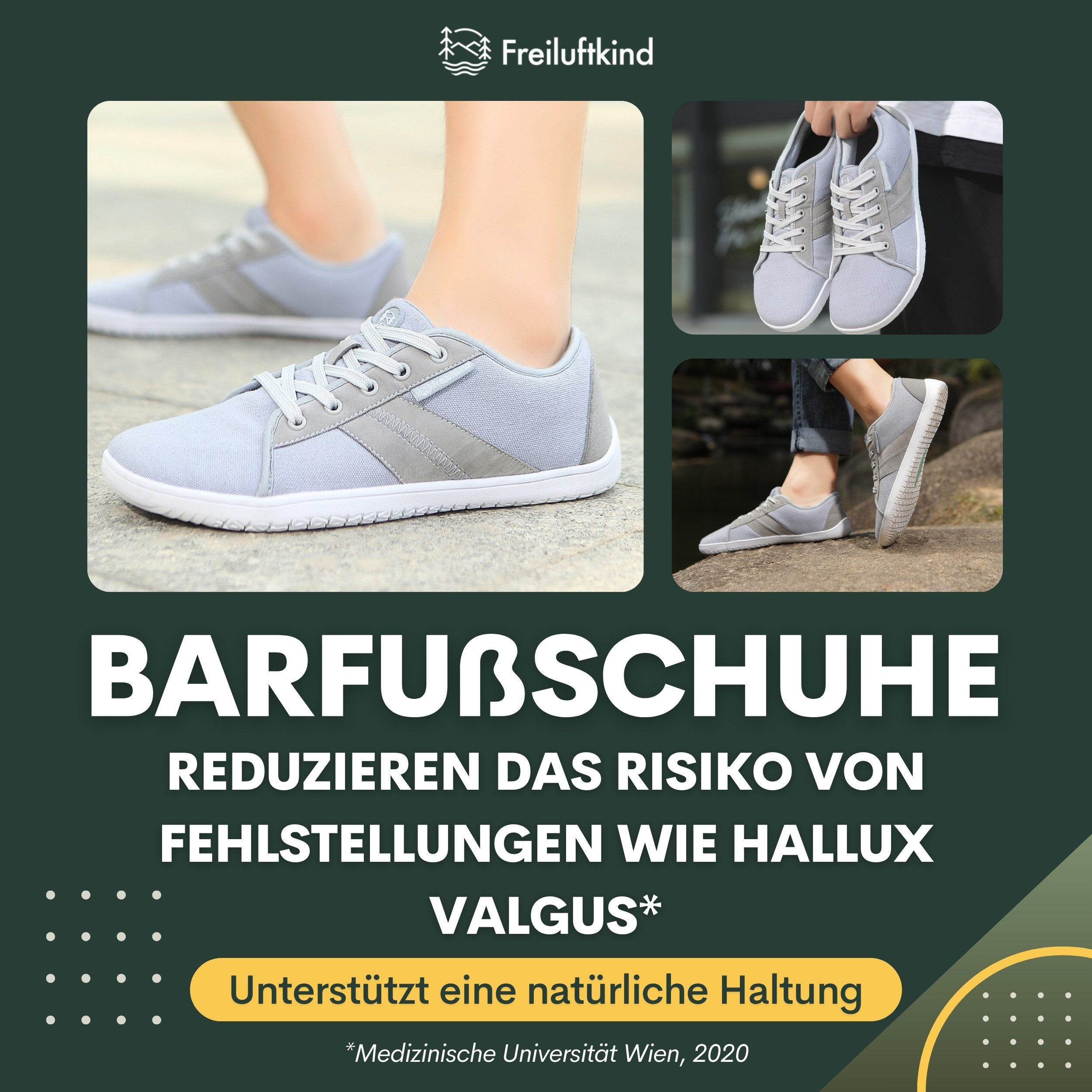 Freiluftkind Baker – gesunde Barfußschuhe Sneaker - Entlasten Füße & Gelenke Sneaker