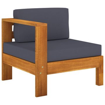 vidaXL Garten-Essgruppe 5-tlg Garten Lounge Set mit Dunkelgrauen Auflagen Akazienholz Holz Sit