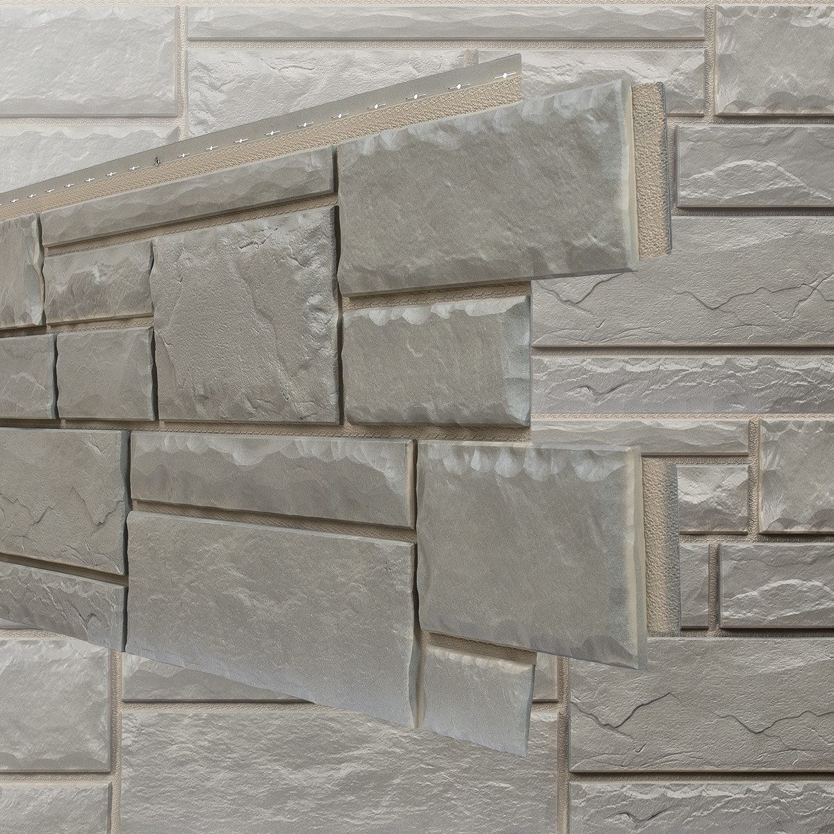 NOVIK Verkleidungspaneel NovikStone HC Platte 122x47 cm 9 St. 4,65qm Bruchstein grau, BxL: 47,00x121,92 cm, 0,52 qm, (Karton mit 9 Platten, 4,27 qm) Wandverkleidung mit 3-D-Effekt, problemlose Montage, Natursteinoptik