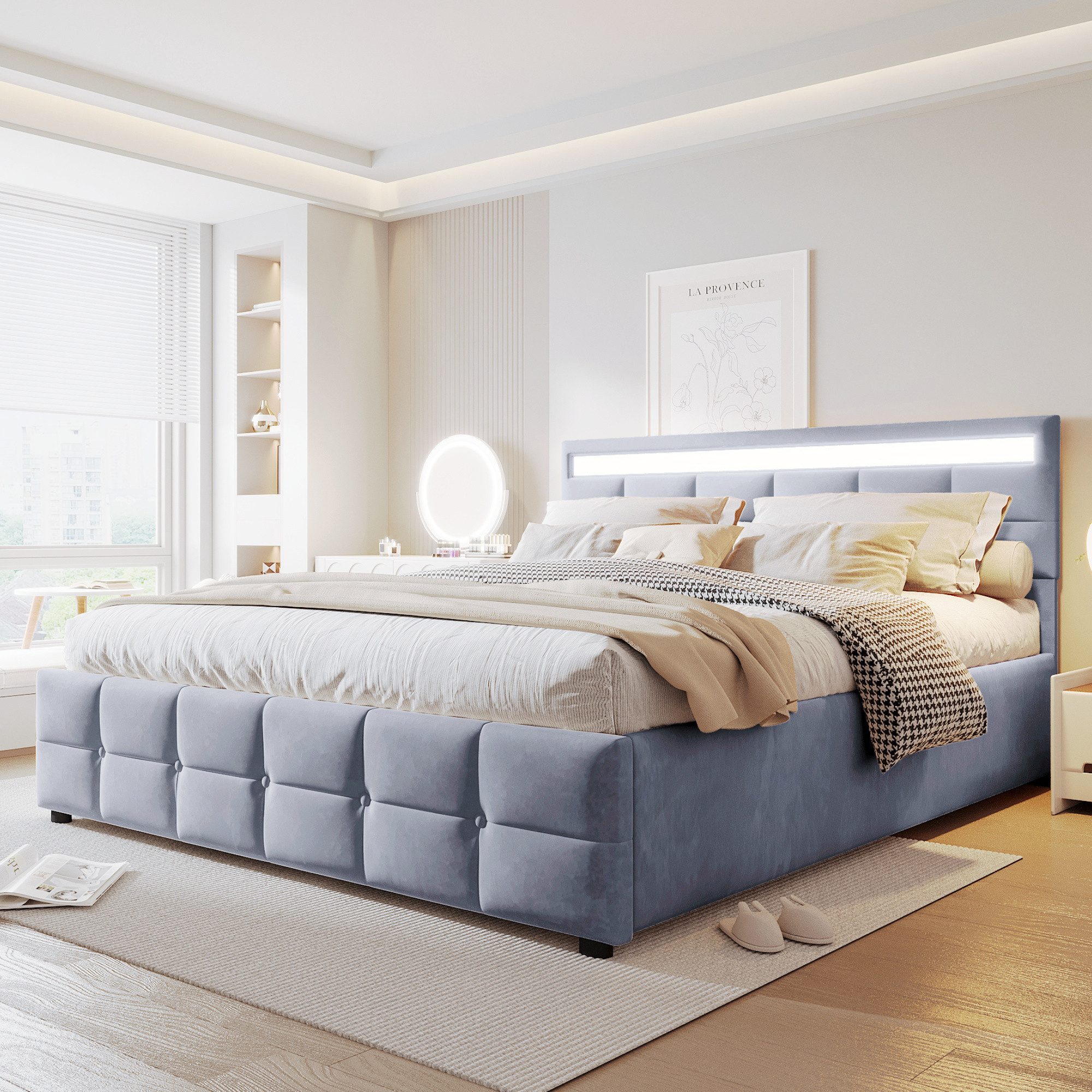 STILVORA Polsterbett 180x200 Bettgestell mit Matratze,Jugendbett günstig online kaufen