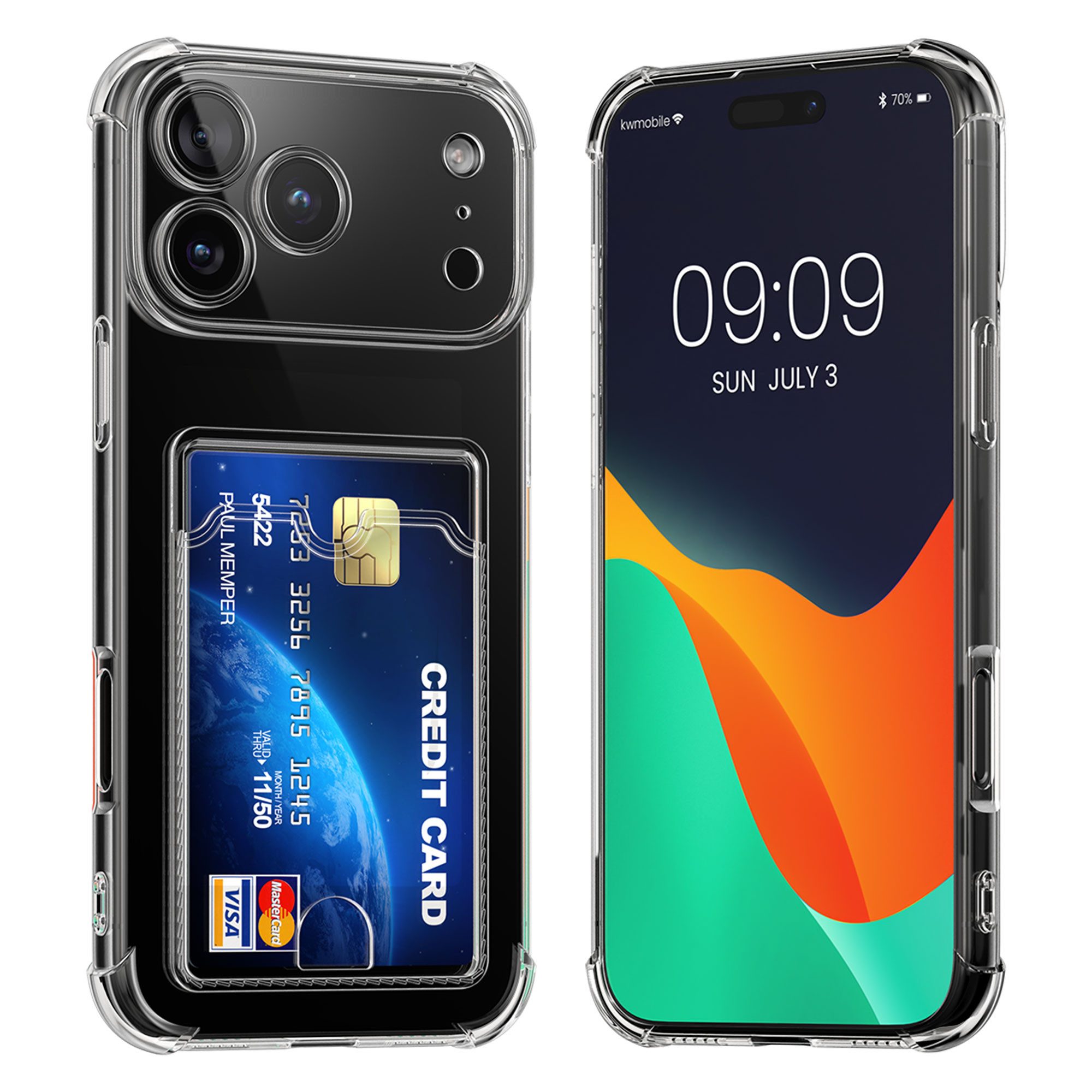 kwmobile Smartphone-Hülle Hülle mit Kartenfach für Apple iPhone 18 Pro Max / iPhone 17 Pro Max, Handyhülle iPhone 18 Pro Max / iPhone 17 Pro Max mit Kartenfach Soft