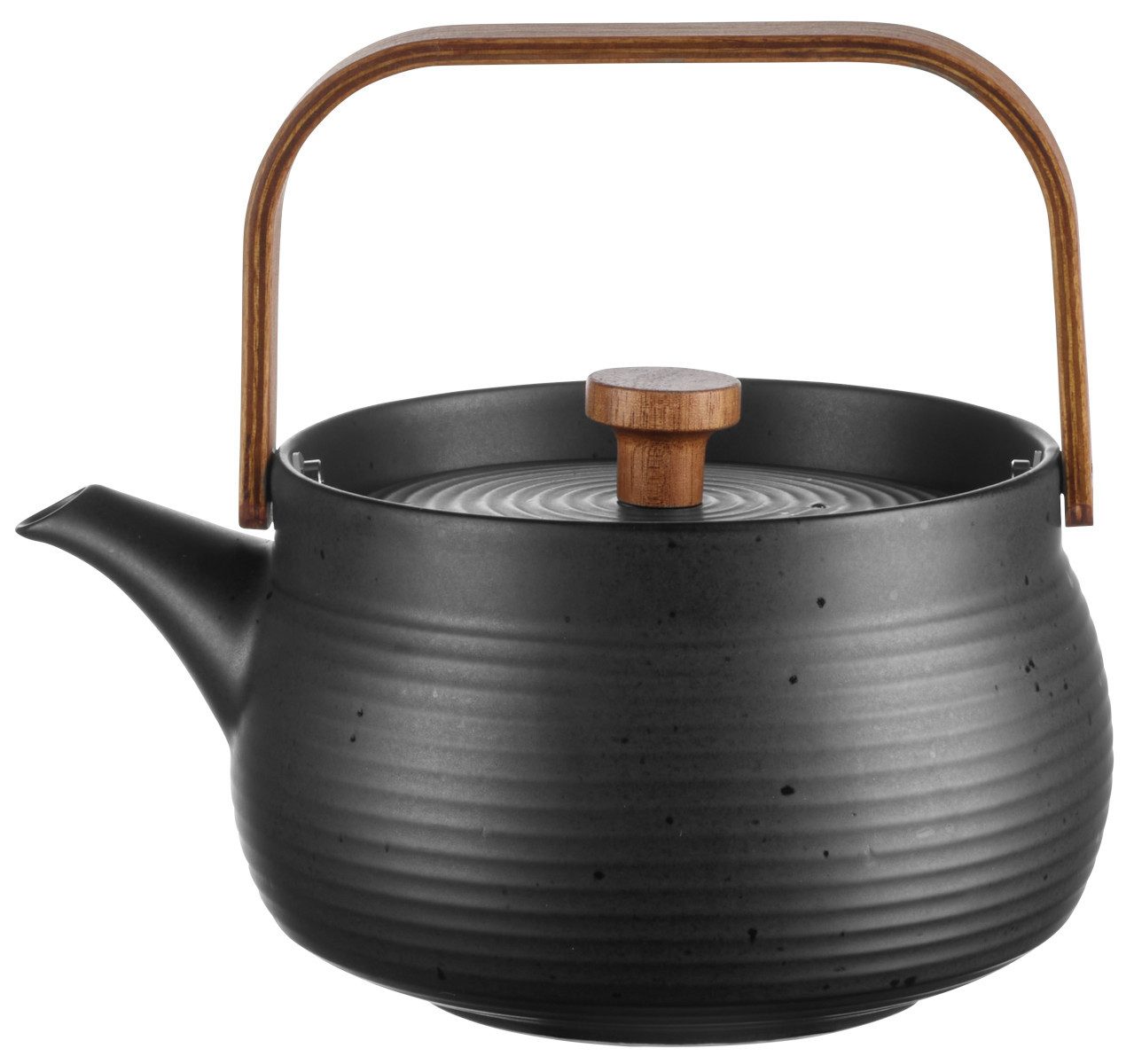 ASA SELECTION Teekanne kitchen'art Teekanne mit Holzgriff black 0,6l, 0.6 l, Geschirr