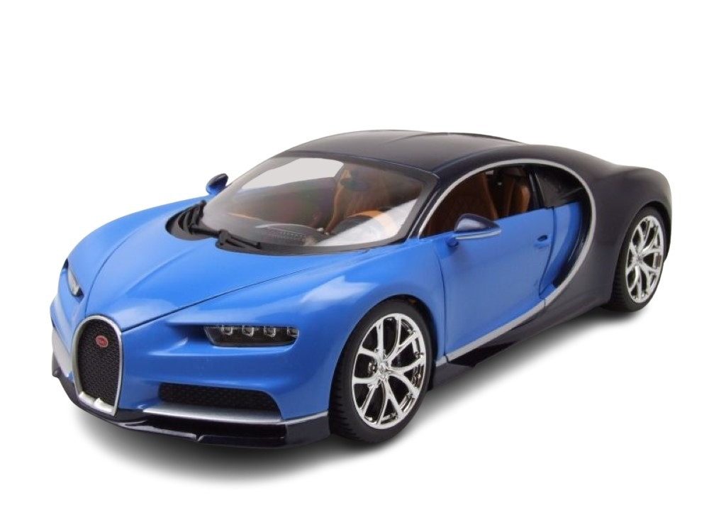 Bburago Modellauto Bugatti Chiron 2016 blau dunkelblau, Maßstab 1:18