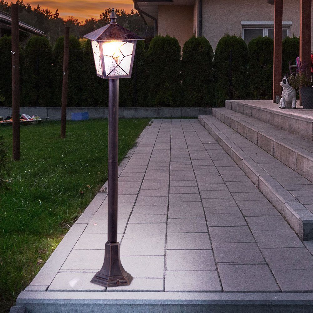 etc-shop Außen-Stehlampe, Leuchtmittel nicht Garten Laternen Set Stand Beleuchtung inklusive, Weg Alu Außen Lampen 2er