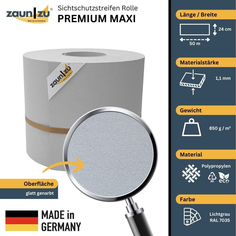zaunzu Sichtschutzstreifen Premium Maxi für Doppelstabmatten günstig online kaufen
