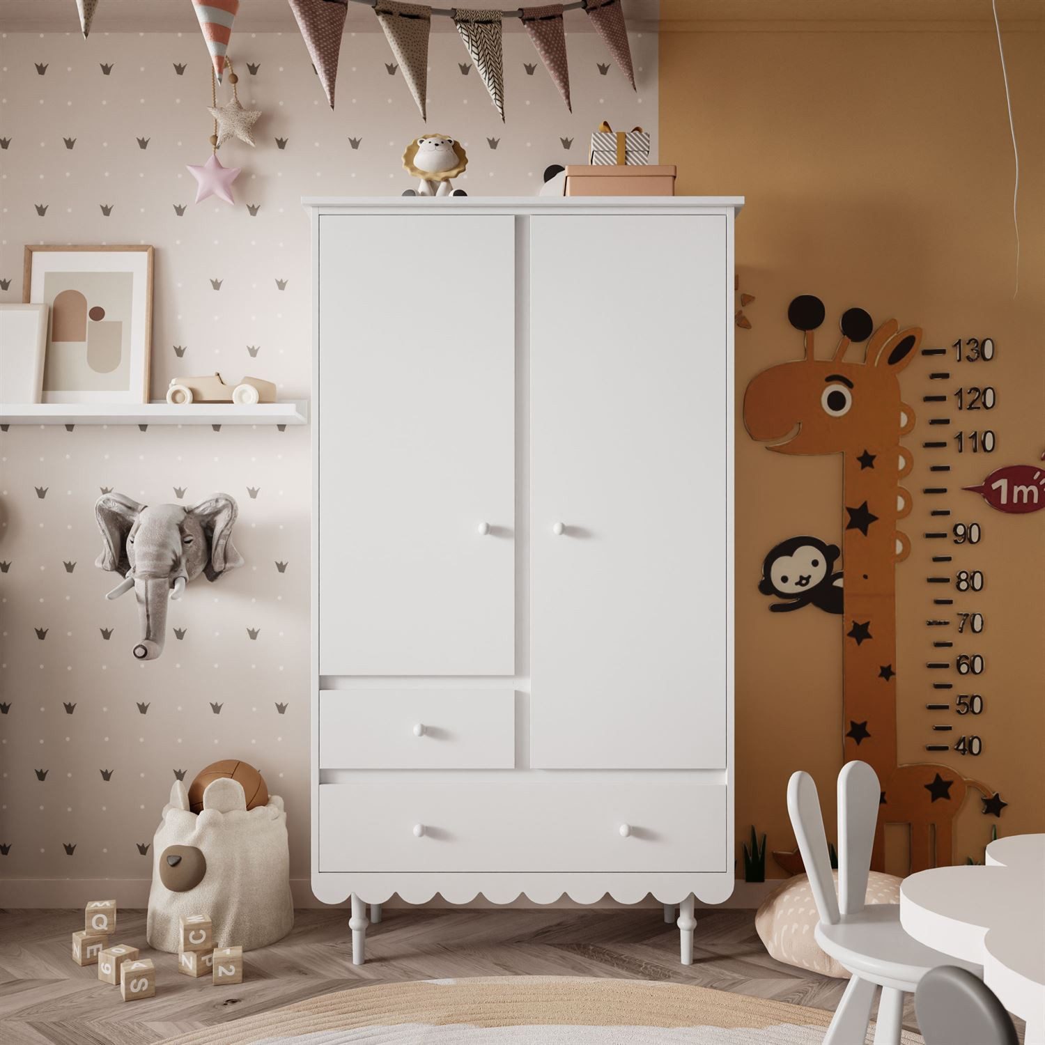 Lookway Kinderkleiderschrank BABUSHKA Zweitüriger Kleiderschrank mit günstig online kaufen