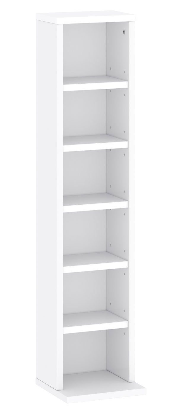 Feldmann-Wohnen Media-Regal 901, mit 6 Fächern 1-tlg., 21x20x91cm weiß