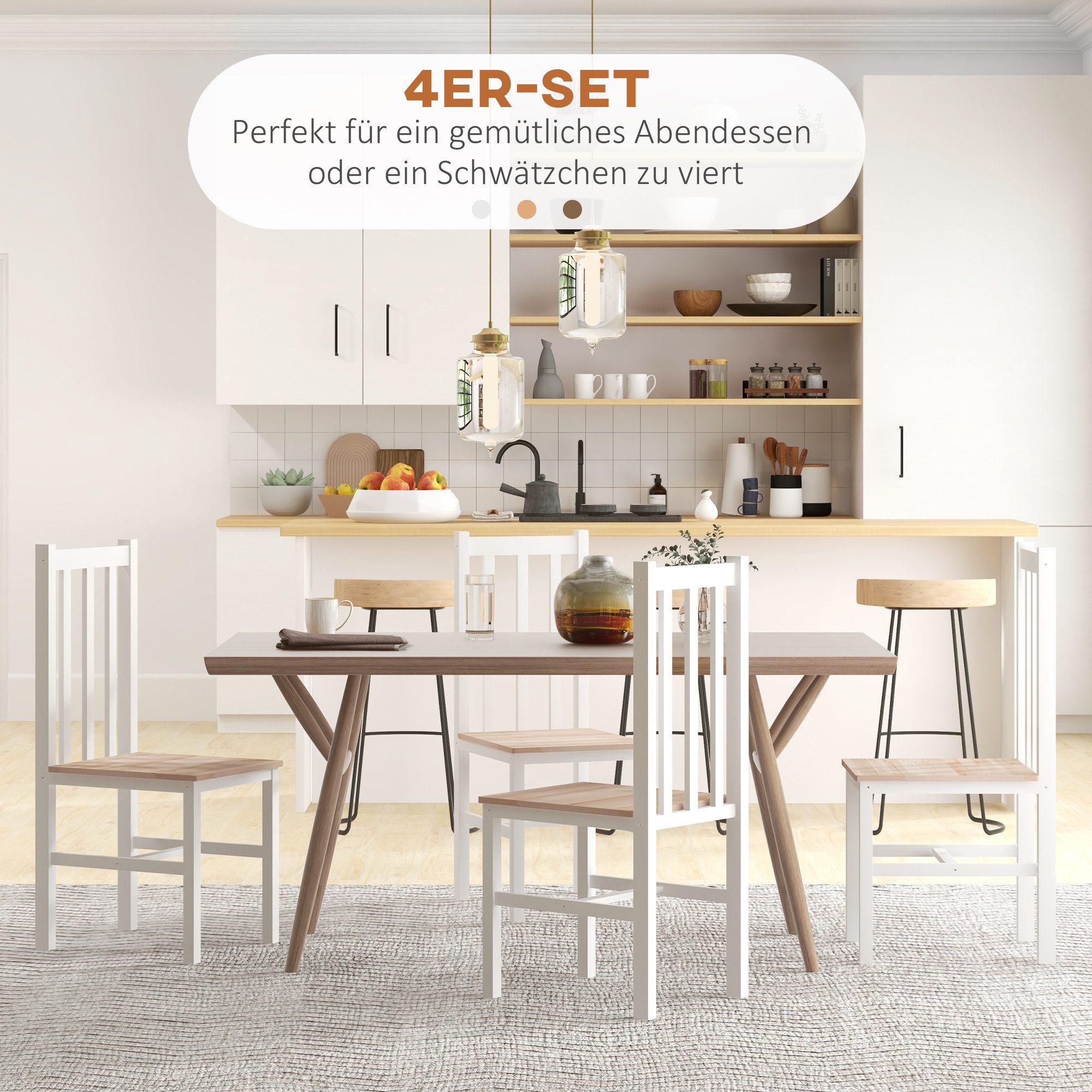 furnicato Esszimmerstuhl 4er-Set Küchenstühle Esszimmerstühle 38,5x47,5x99 cm (1 St)