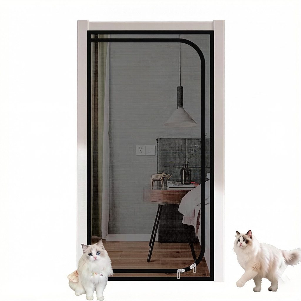 Agger Insektenschutz-Tür Verdickter Katzenschutzvorhang aus atmungsaktivem, robustem Mesh