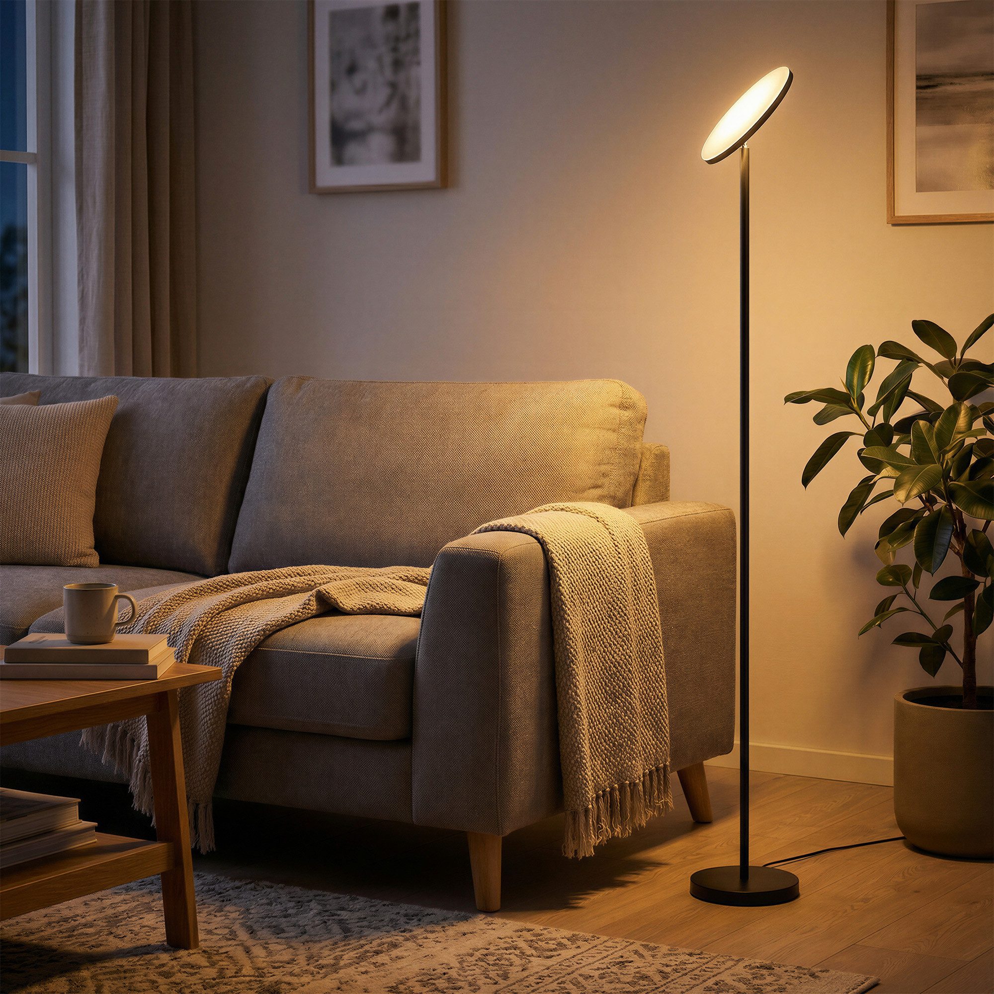 VASAGLE Stehlampe Stehlampe Wohnzimmer, LED-Stehleuchte, für Schlafzimmer, Büro, Timer, Standleuchte 30W, drehbarer Lampenkopf, Memory-Funktion, Fernbedienung