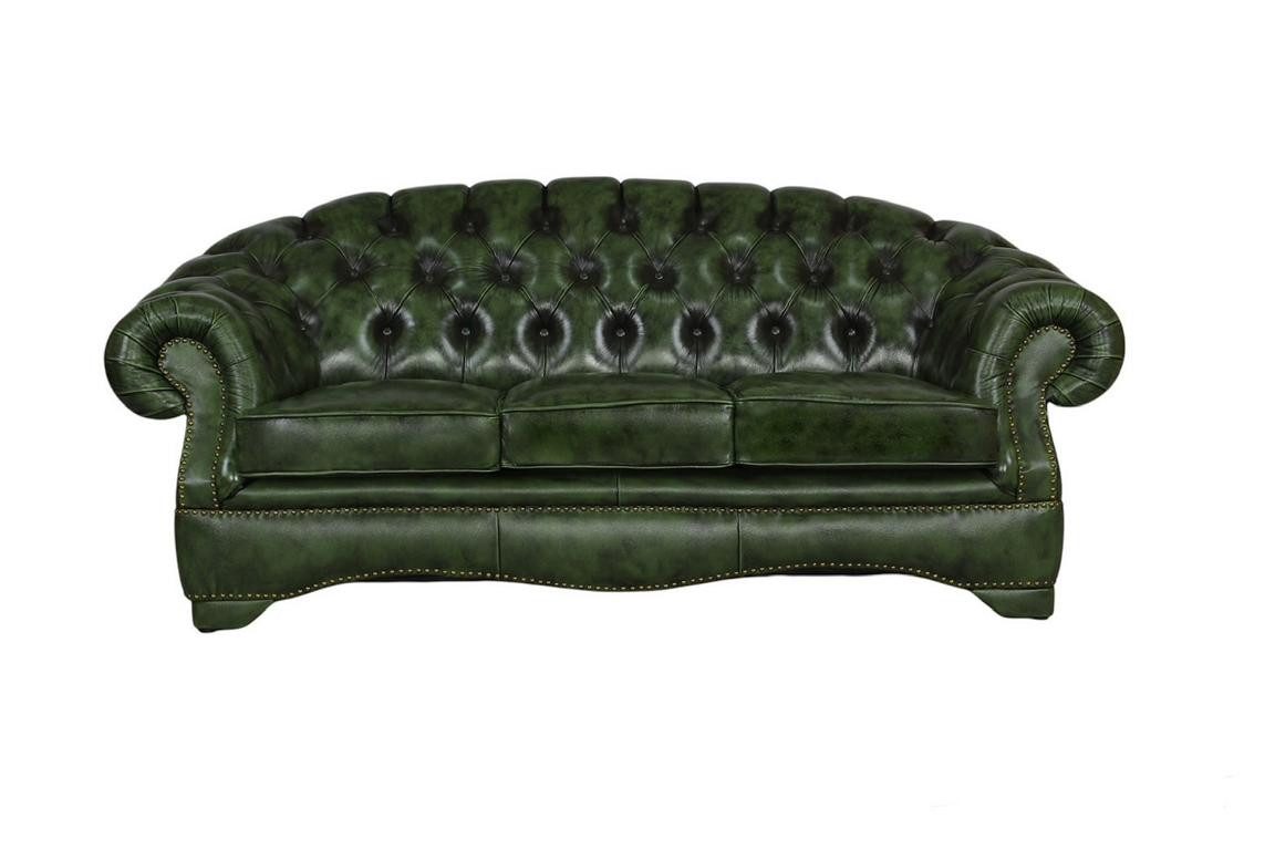 Salottini Chesterfield-Sofa XL 3er Sofa Chesterfield 3-Sitzer Couch Premier VOLLLEDER, Handarbeit