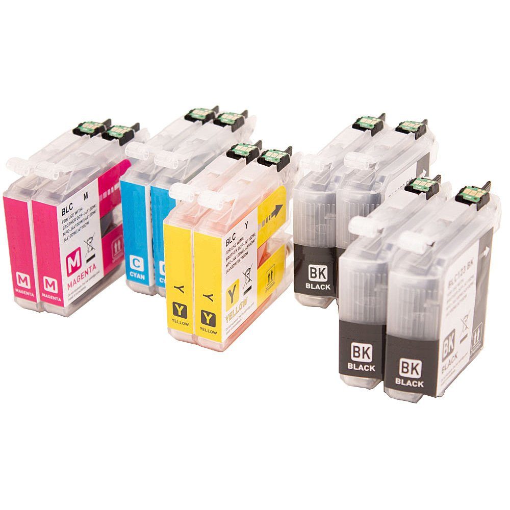 ABC Tintenpatrone (Kompatibles Set 10x Druckerpatrone für Brother LC125XL LC127XL (4x, FC-J4510DW MFC-J4610DW MFC-J4710DW MFC-J6520DW MFC-J6720DW MFC-J6920DW)