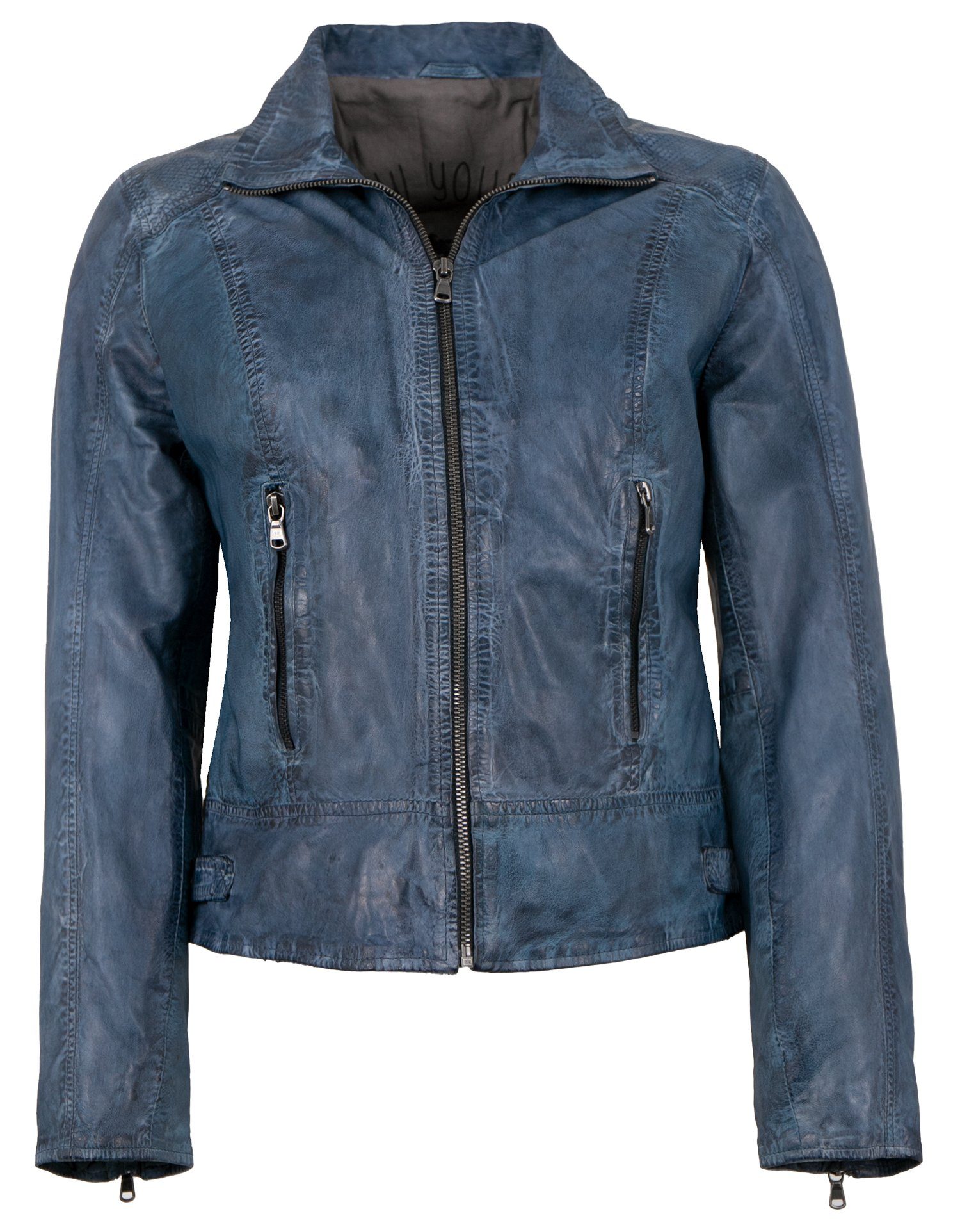 Blaue online kaufen Lederjacken Damen OTTO für |