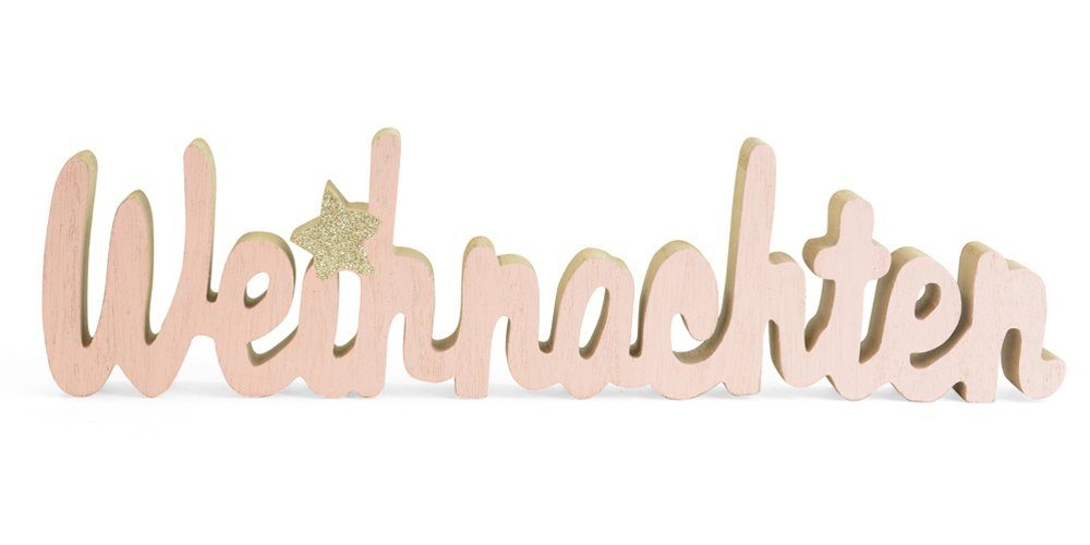 Deko-Schriftzug Schriftzug 'Weihnachten' - Rosa Gold 30cm
