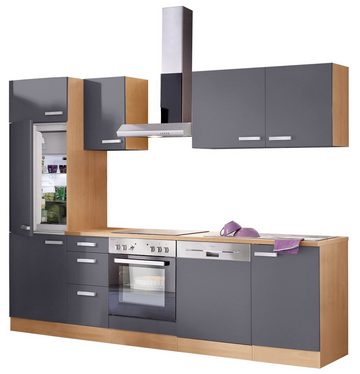 OPTIFIT Küchenzeile Odense, mit E-Geräten, Breite 270 cm, mit 28 mm starker Arbeitsplatte