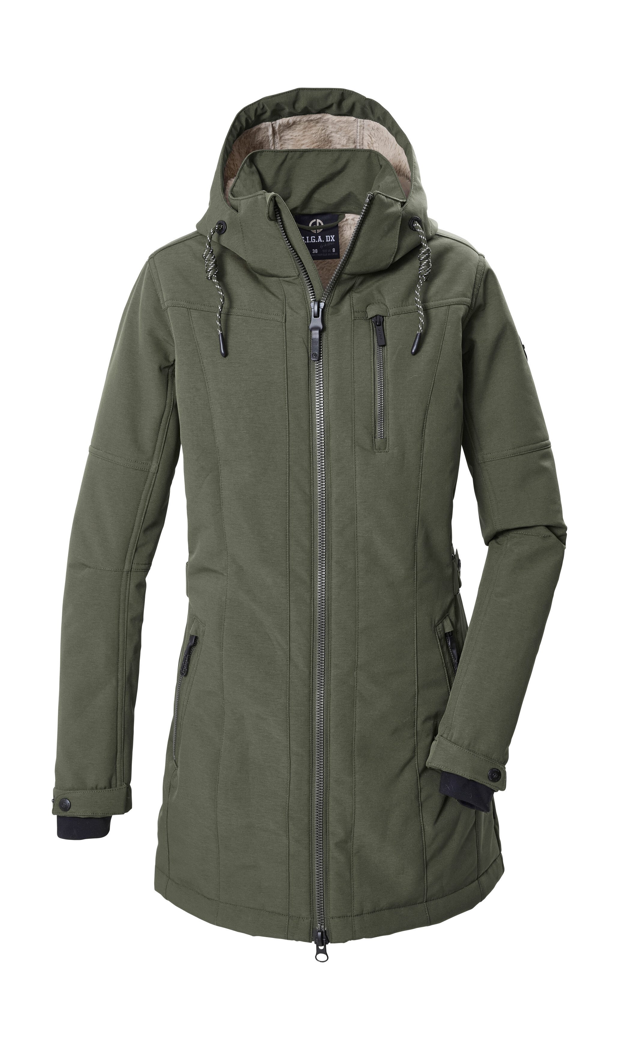 G.I.G.A. DX by killtec Softshellparka GW 61 WMN SFTSHLL PRK Winddichter, wasserabweisender Damen Softshell Parka mit Teddyfleece