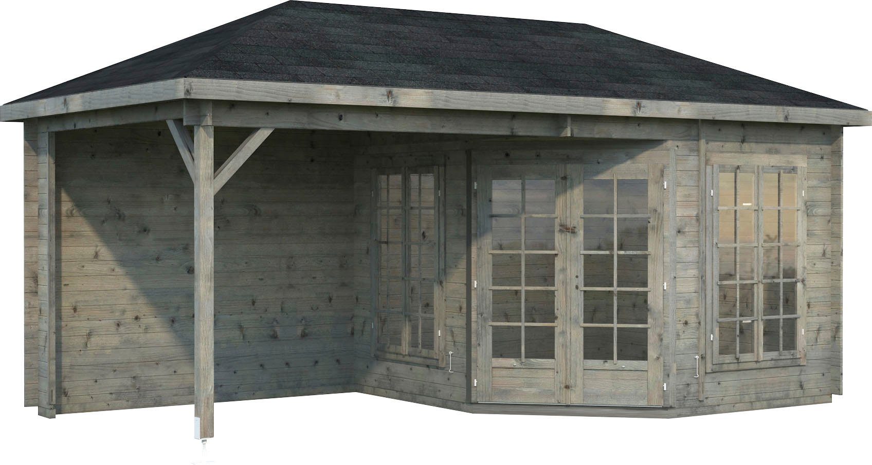 Palmako Gartenhaus Pavillon Melanie, BxT: 599x322 cm, grau
