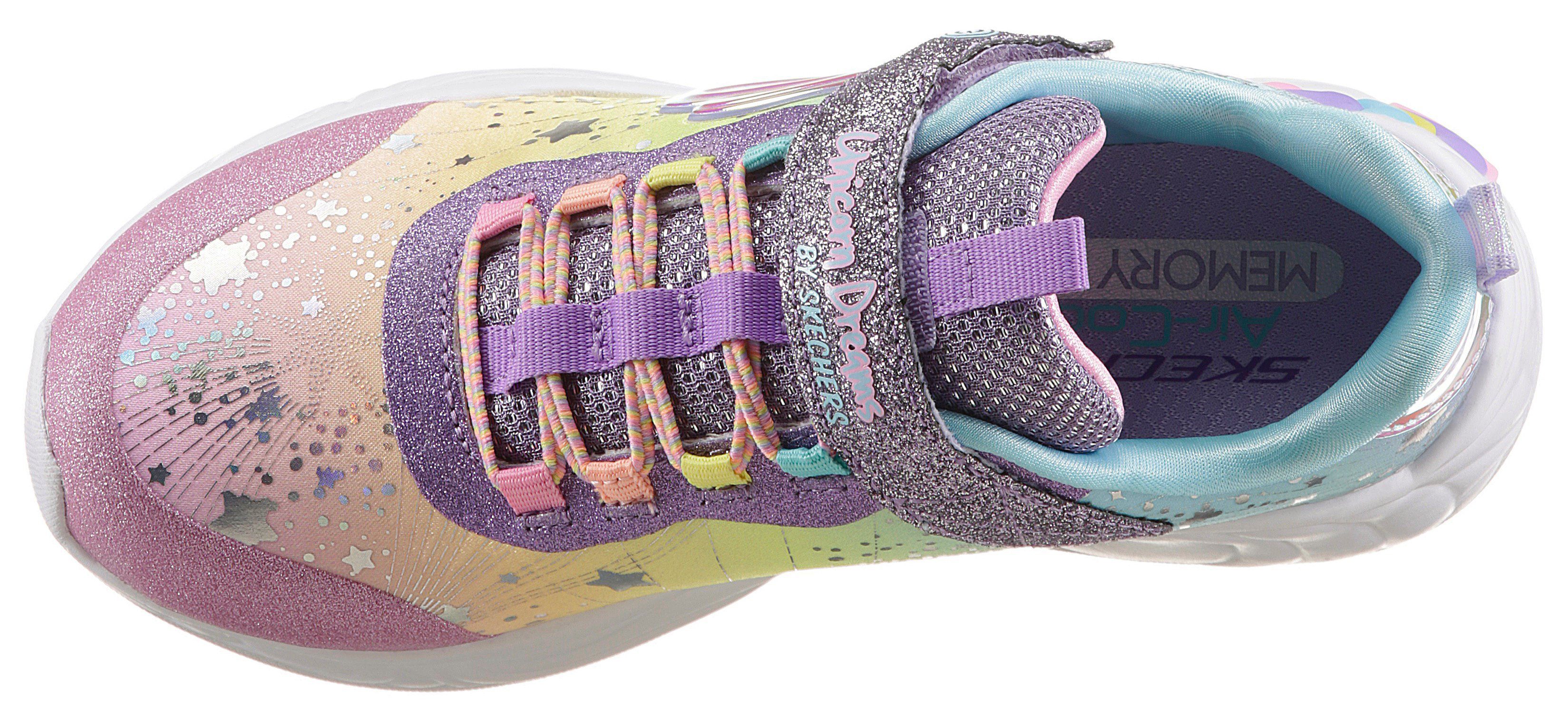 mit Sneaker Skechers Kids multi DREAMS Einhornmotiv Blinkfunktion purple UNICORN und