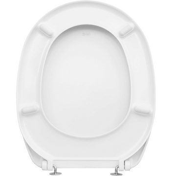 CORNAT WC-Sitz WC-Sitz Camero Klassisch weißer Look Pflegeleichter Duroplast