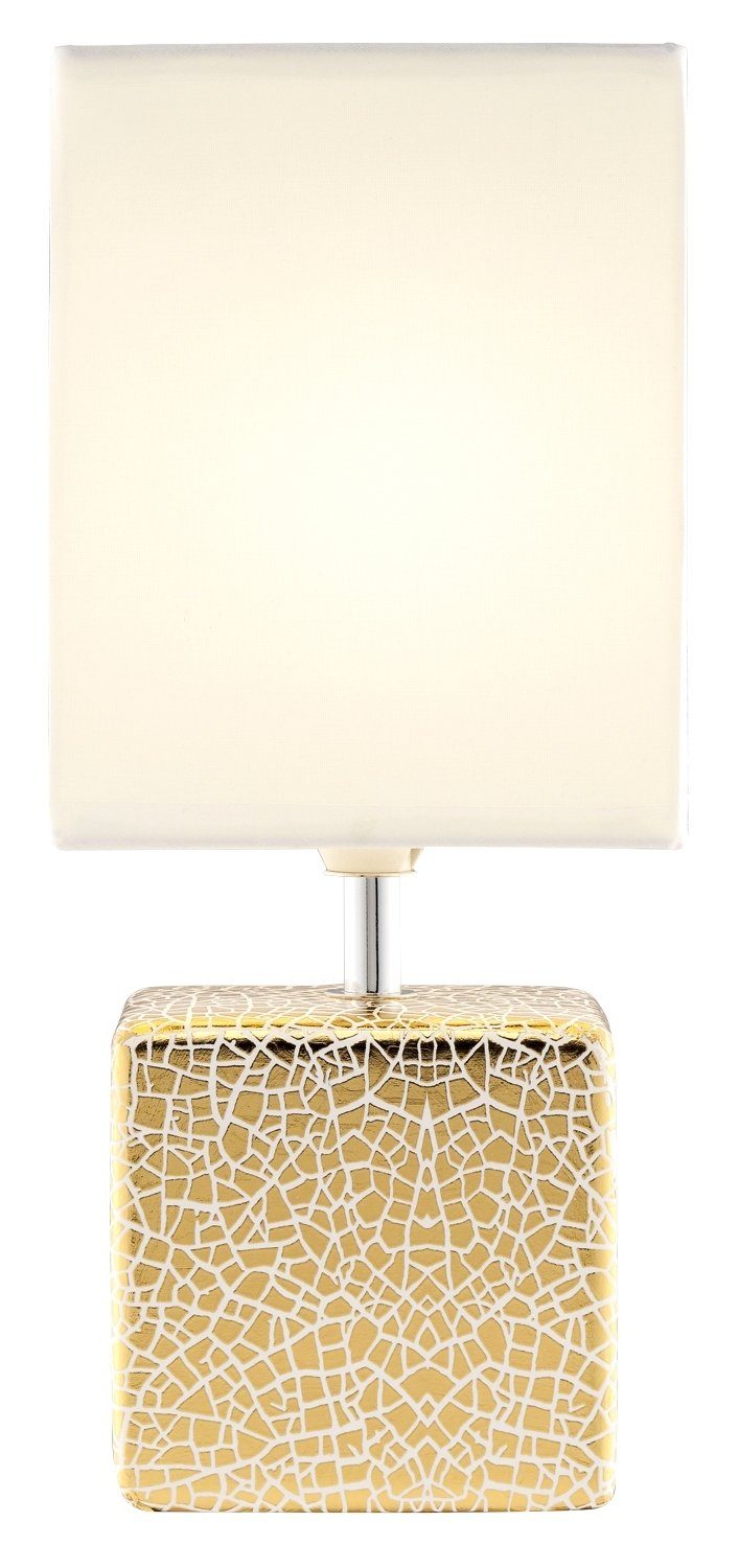 Tischleuchte CERRA, Goldgelb, Weiß, Keramik, Höhe 30 cm