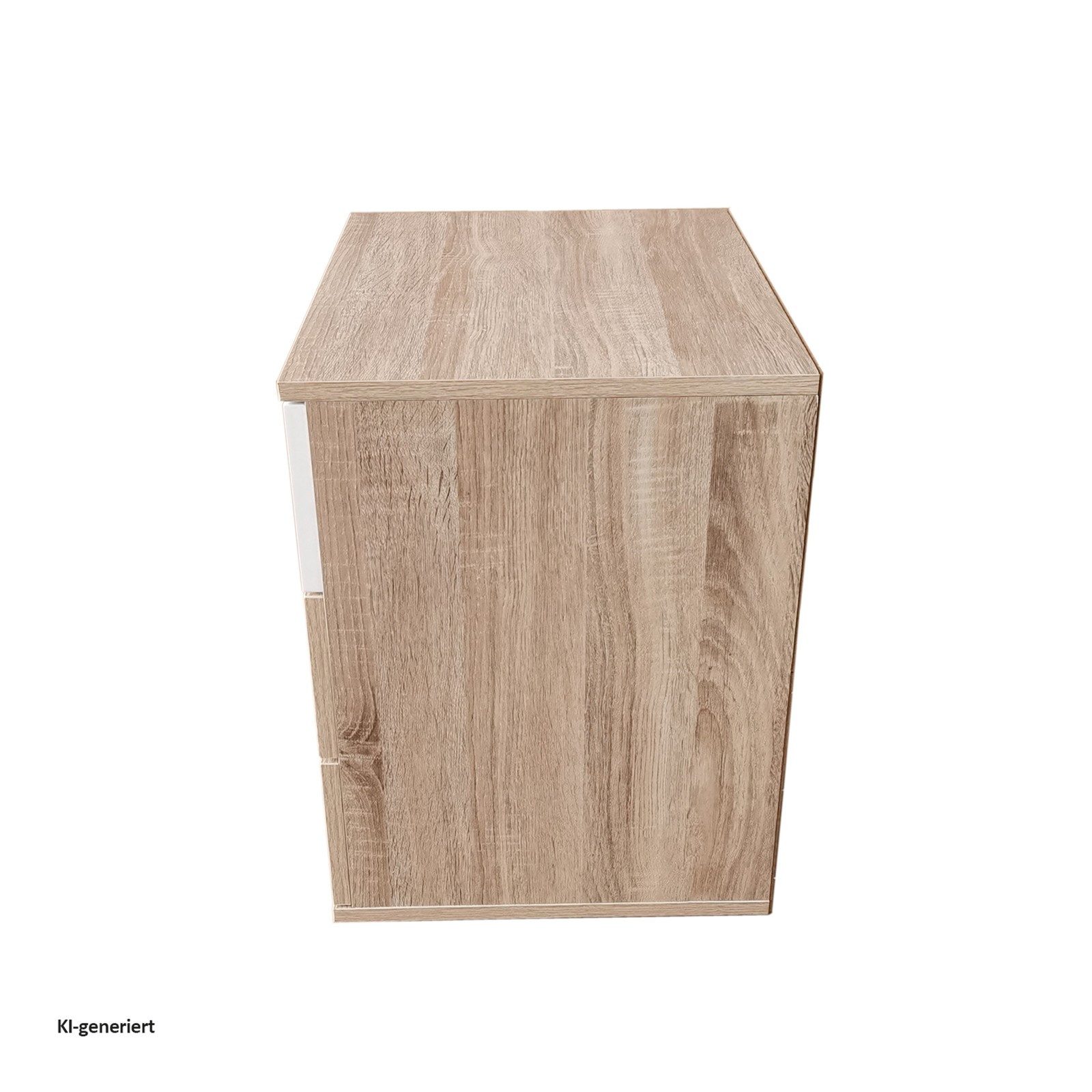 HTI-Living Nachtschrank Nachtkommode 3 Schubladen Nina Sonoma Weiß (Stück, 1-St., 1 Nachtschrank) Nachtschrank Nachttisch