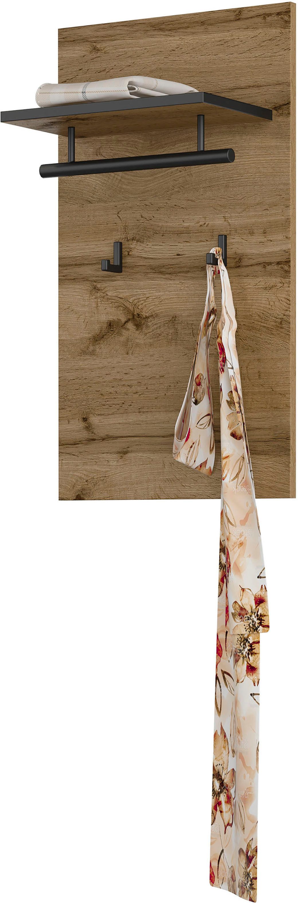 OTTO home Garderobenpaneel Cross,Breite 40 cm modernes Wandregal mit Haken und Kleiderstange, Wandgarderobe, Aufhänger, Höhe 70 cm