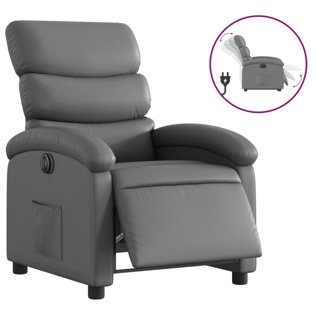 vidaXL Sessel Relaxsessel Elektrisch Grau Kunstleder günstig online kaufen