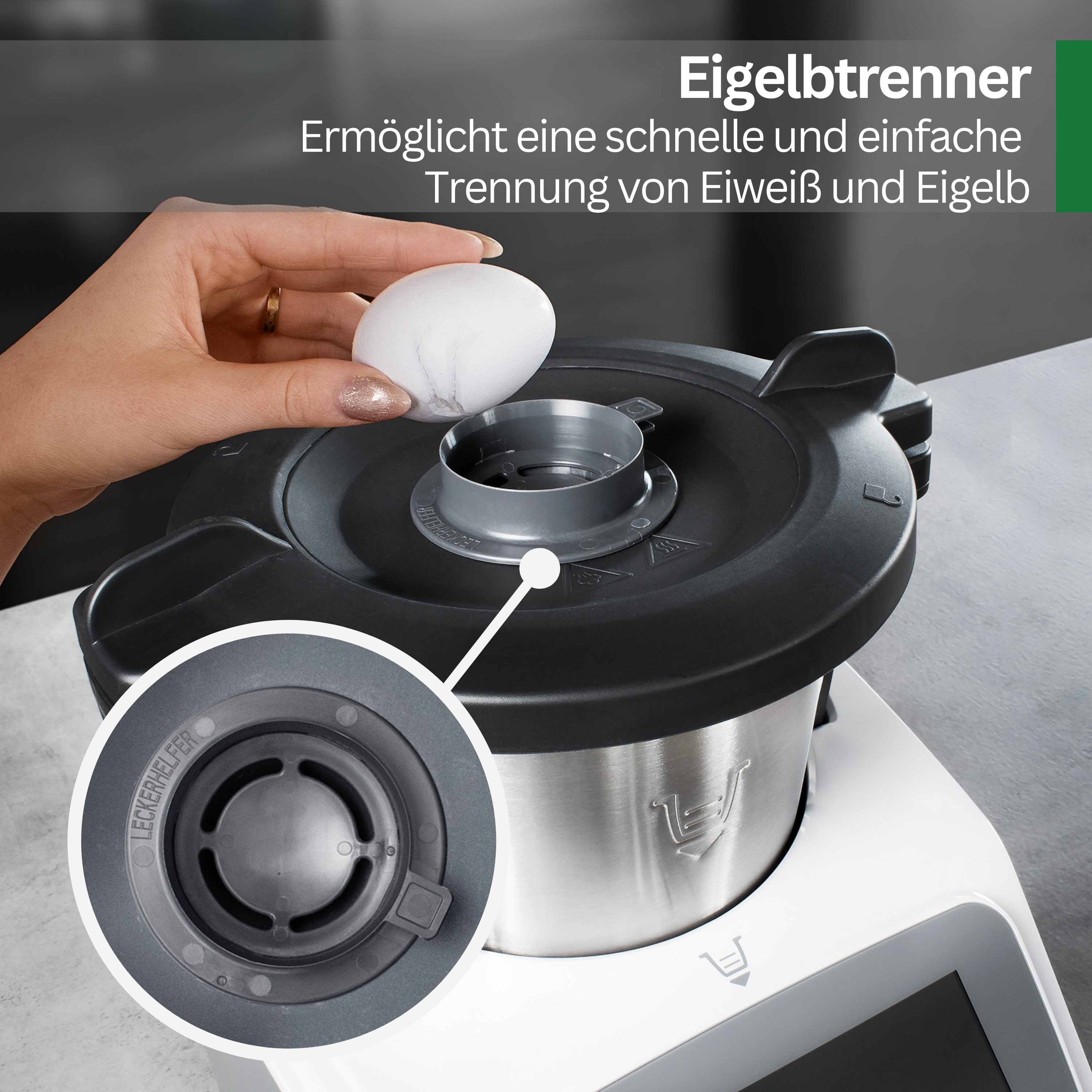 Leckerhelfer - automatisch Lecker Küchenmaschinen Zubehör-Set SplashPRO - Spritzschutz und Eigelbtrenner für den Monsieur Cuisine