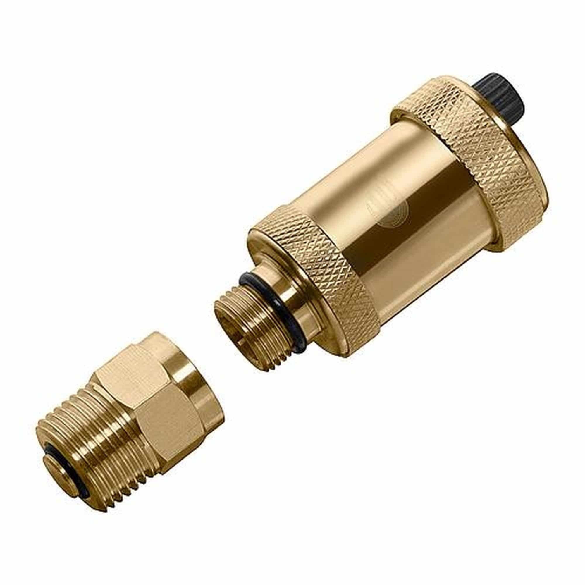 Ulith Kugelbahn-Bausatz Automatischer Schnellentlüfter 1/2 Zoll, mit Absperrventil, Messingoberfläche