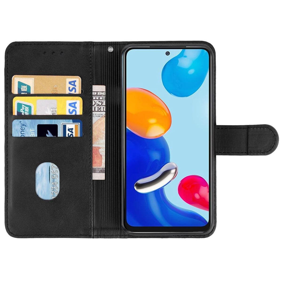 König Design Handyhülle Xiaomi Redmi Note 11 Global, Schutzhülle Schutztasche Case Cover Etuis Wallet Klapptasche Bookstyle