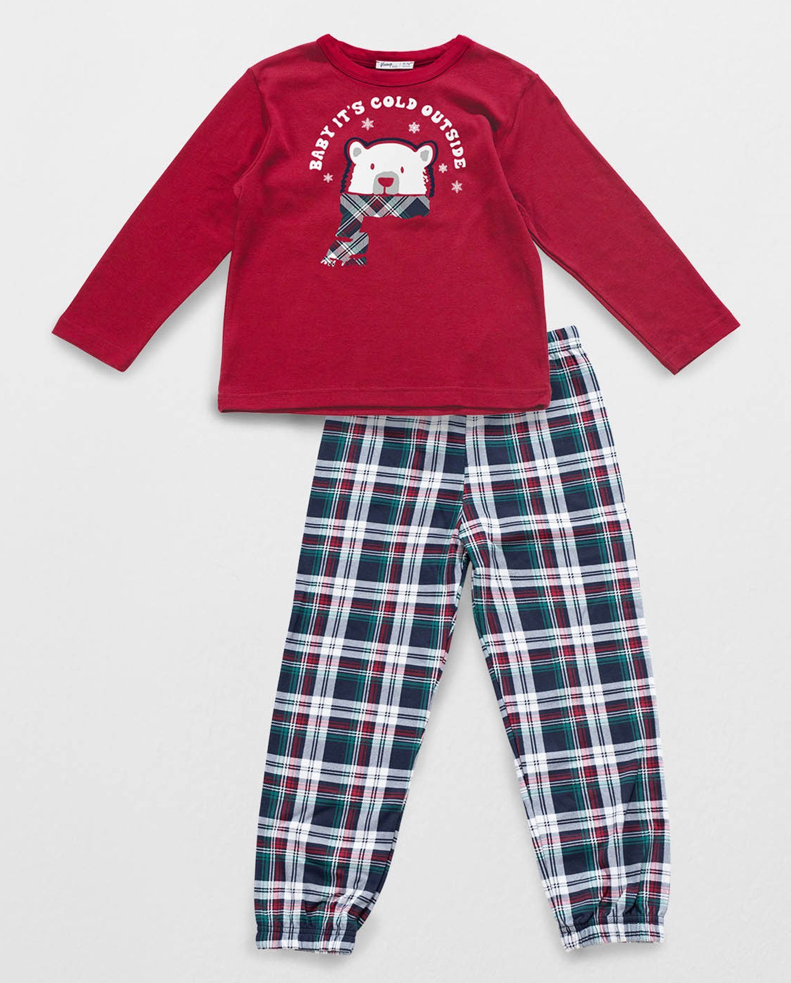 Pyjama Baumwolle kids 2-teilig) Schlafanzug Jungen (Set, Schlafanzug VAMP Vamp Mädchen lang tlg., 2-teilig Unisex 2