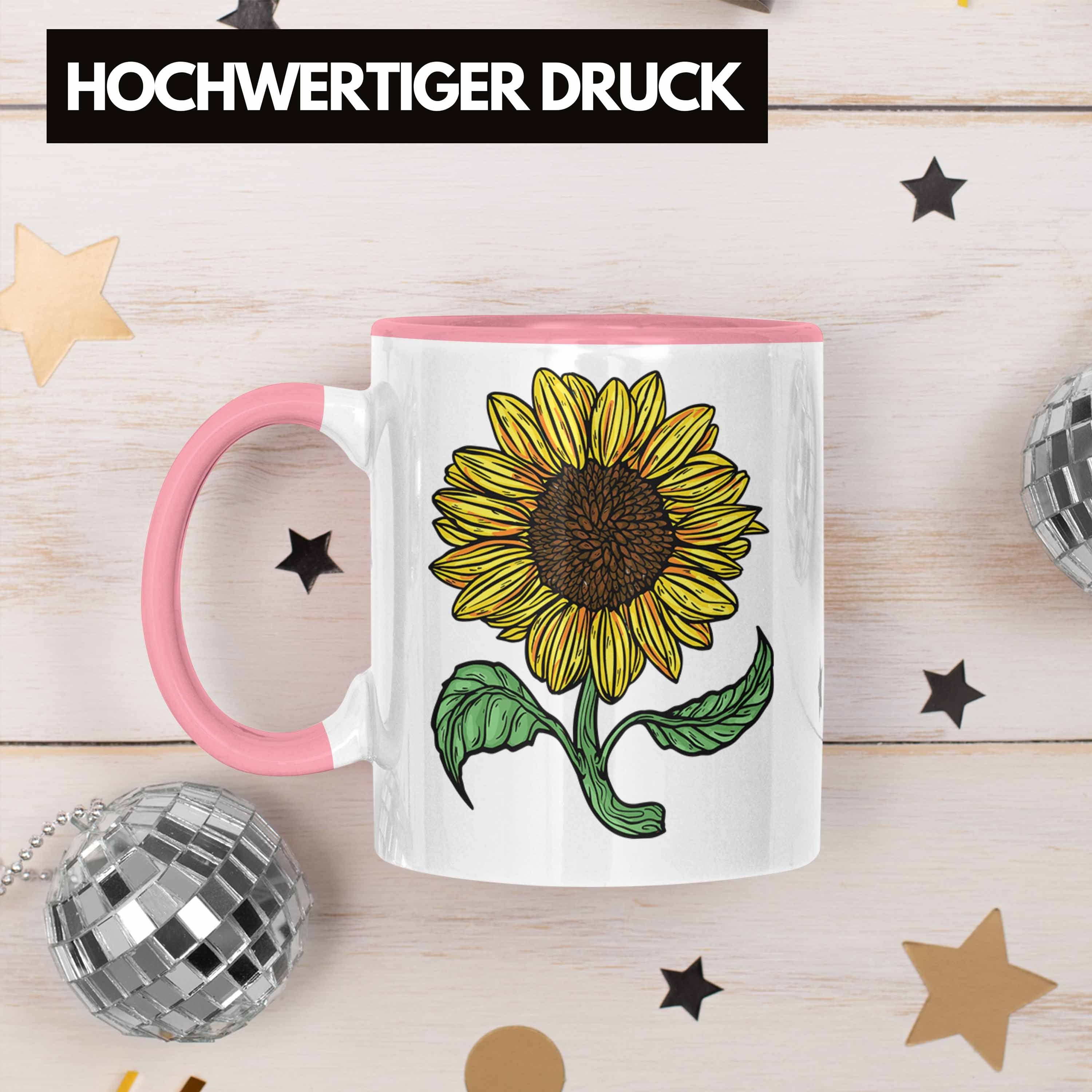 Geschenk Trendation Sonnenblume Tasse Rosa Tasse Lustige für Sonnenblumenliebhaber