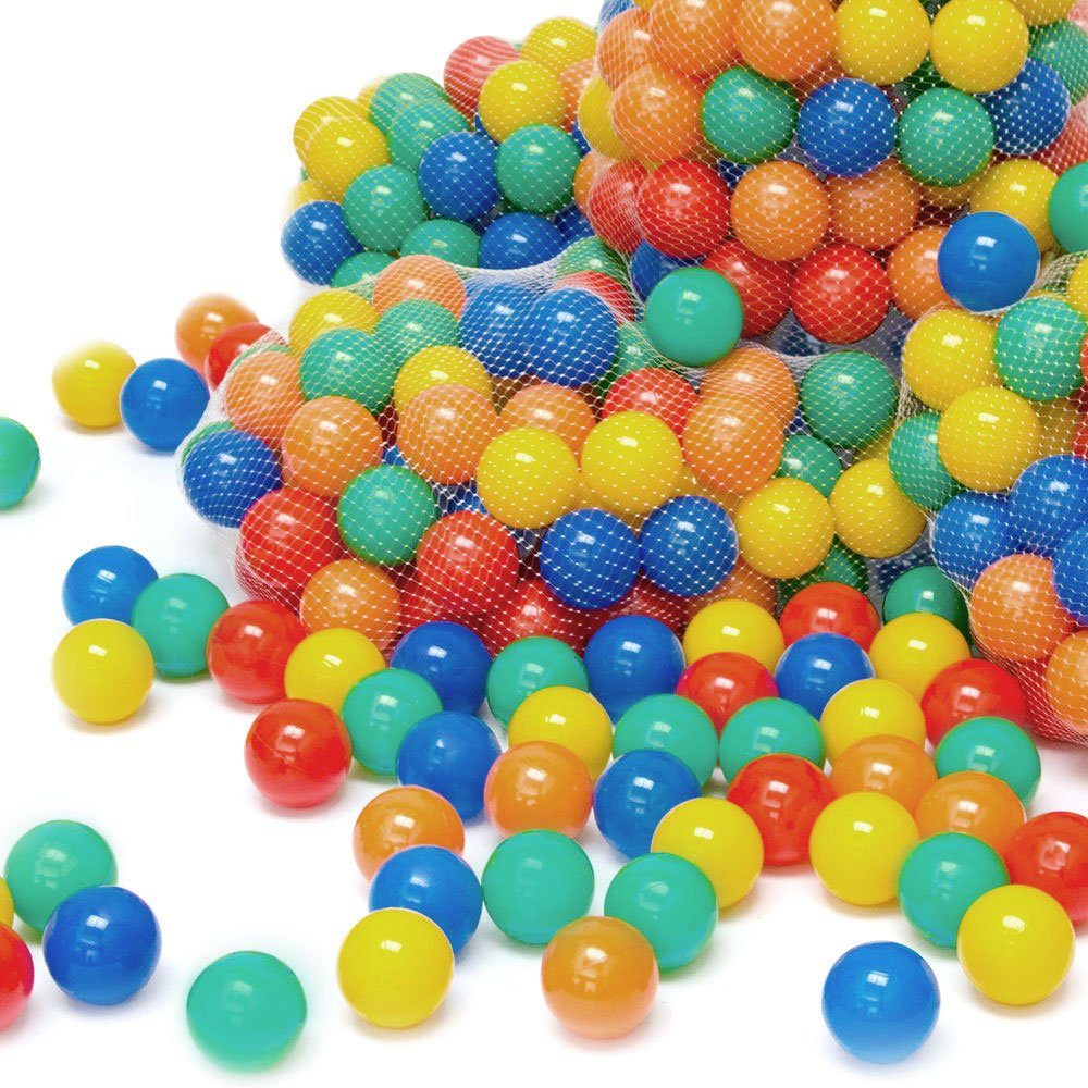 LittleTom Bällebad-Bälle 100 bunte Bälle für Bällebad 7 cm Farbmix, Plastikbälle Baby Spielbälle | Babybälle
